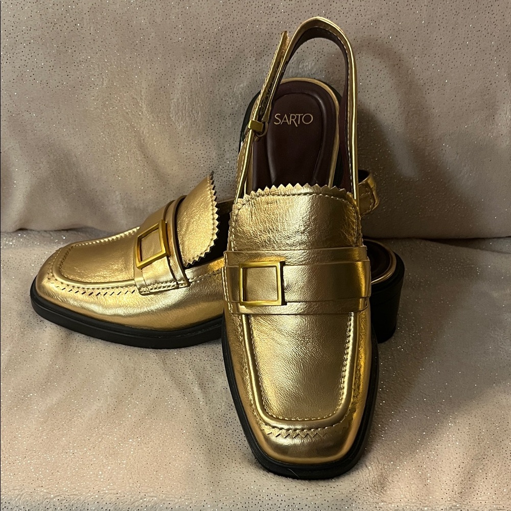 Franco Sarto Gold Women's Loafers 8.5 New